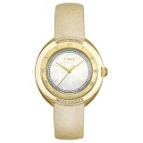 Timex Women's Diamond Accented Cream Strap Stainless Steel Bracelet Watch #T2M594