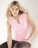 Bella Women's Cotton/Spandex Split-V Raglan Tank Top Tee B820