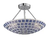 Elk 1322/3BLM 3-Light Semi-Flush In Blue