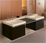 KOHLER 3034-NA Purist Natural Lavastone Countertop with Plumbing Cut-Outs On Left and Right
