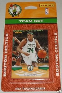 2009 10 Panini Basketball Boston Celtics Complete Team Set of 13 cards including Eddie House, Glen Davis, Kendrick Perkins, Kevin Garnett, Paul Pierce, Rajon Rondo, Rasheed Wallace, Ray Allen, Stephon Marbury, Tony Allen, Marquis Daniels and 2 Lester Hudson Rookies!