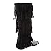 V-Luxury Womens 32-ANIKA66 Open Toe Knee High Flat Sandal Fringe Gladiators