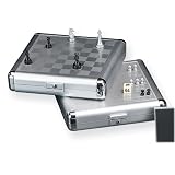 Pearl-finish Travel Chess & Backgammon Set