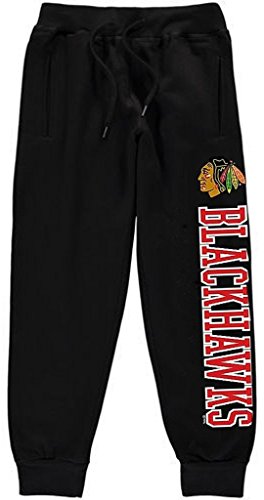 Chicago Blackhawks NHL Boys Majestic Jogger Sweatpants Black Youth Sizes