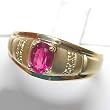 14K Yellow Gold Ruby and Diamond Man's Ring