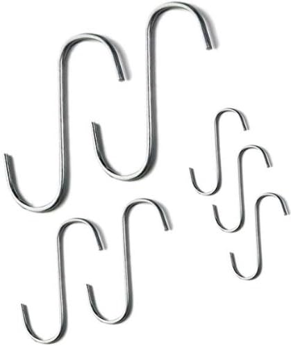 7-pc Chrome Metal S Hook Set, Assorted Size