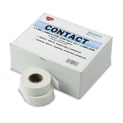 GARVEY090947 One-Line Pricemarker Labels, 7/16 x 13/16, White, 1200/Roll, 16 Rolls/Box