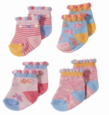 Childrens Toyshop  Toys : Zapf Creation Baby Born Socks - 2 pairs Pink & Light Pink (801611)