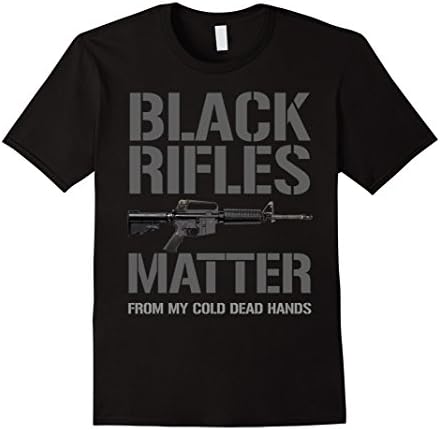 Men's Black Rifles Matter AR-15 M-16 2nd Amendment T-Shirt 2XL Black