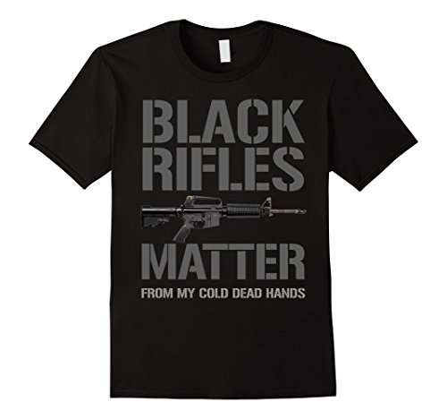 Men's Black Rifles Matter AR-15 M-16 2nd Amendment T-Shirt 2XL Black