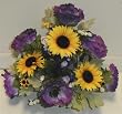 Purple Poppy and Sunflower Arrangement
