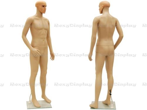(PS-KEN+ 1 FREE WIG) Plastic Male Mannequin Flesh Tone + Base