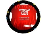 Microfiber Faux Suede Steering Wheel Cover - Celebration of Spring with Multicolor Flowers