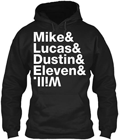 Mike & Lucas & Dustin & Eleven Stranger things Hoodie (M,Black)