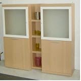 Wohnwand Möbel Schrankwand Schrank in Buche / Weiß