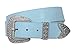 Western Rhinestone Buckle Plain Leather Belt