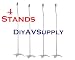SHIPS FREE! SET OF FOUR Universal Speaker Stands For Surround Sound SILVER