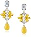 Amazon Collection Clear and Opaque Beaded Drop Earrings, 2.5