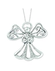 Sterling Silver CZ Angel of Kindness 18in Angel Necklace. Metal Weight- 5.17g.
