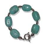 Silver Turquoise Scarab Bracelet
