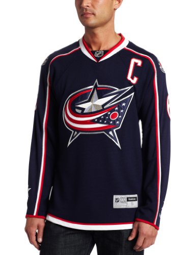 NHL Men's Columbus Blue Jackets #61 Rick Nash Reebok Edge Premier Player Jersey (Navy, Large)