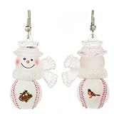 Pack of 2 MLB Baltimore Orioles Snowman Baseball Earrings
