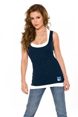 New York Rangers Women's 2-Layered Racer Back Tank Top - by Alyssa Milano