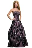 Ball Gown Strapless Wedding Prom Dress #547 (6, Eggplant)