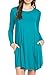 Women's Ultra Soft Bamboo Long-Sleeve Swing Dress w/Pockets, Made in USA