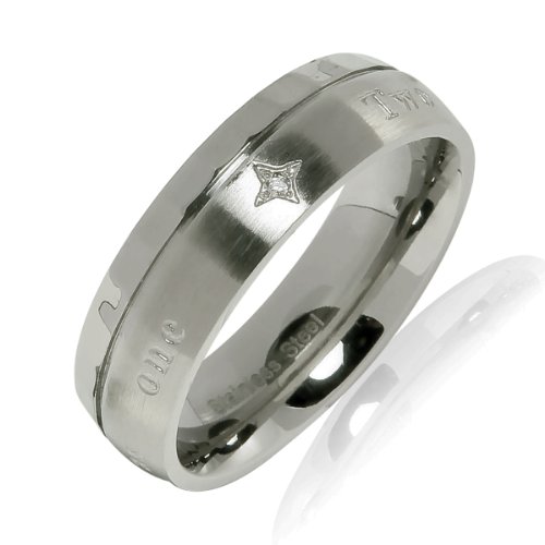Bliss Republic Unisex-Ring Edelstahl Zirkonia wei&szlig; 55 60160067 Preisvergleich