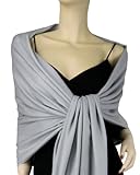 IMAGE OF Pure Pashmina Shawl Silver Grey 2 Ply