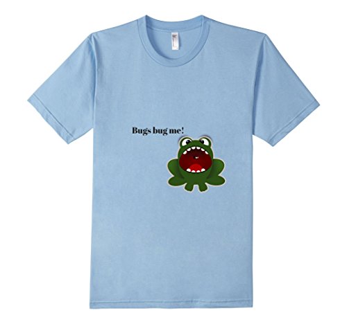 Men's Bugs bug me  frog eating fly tshirt Small Baby Blue