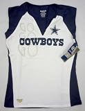 Dallas Cowboys Womens White Two-Toned Split Neck T-Shirt