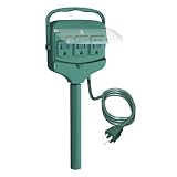 Christmas Lite Co. 6FT3GRNDSTAKE Outdoor Christmas Light Power Stake 3 Grounded Outlets Christmas Lite Co. 6FT3GRNDSTAKE