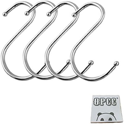 OPCC Hot Big 1PCS Opcc Sticky Notes + 10 Pack 4 Inches Silver Color S Shaped Stainless Metal Hooks Hangers For Home, Kitchen and Garage , Gardening Tools,black Enamel Coated Metal, Holds up to 40 Lbs. Includes Installation Hardware Designed for Any Kitchen