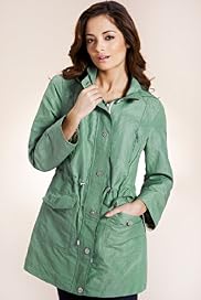 Per Una Metallic Detachable Hood Mac with Linen