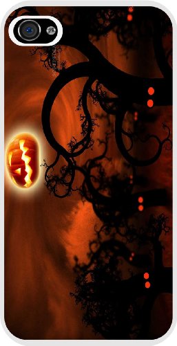 Rikki KnightTM Halloween Spooky Trees Silhouette White Hard Case Cover for Apple iPhone® 4 & 4s Universal: Verizon - Sprint - AT&T - Unisex - Ideal Gift for all occassions!