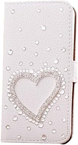 Samsung Galaxy J7 Case, Case - 3D Handmade Bling Crystal LOVE Heart Pendant Sparkle Glitter Rhinestone Diamond Flowers PU Leather Wallet Type Credit Card Case Cover for