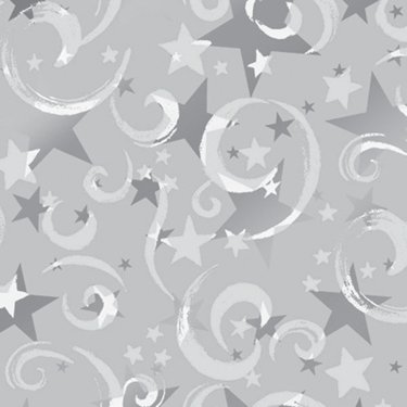 Spinning Silver Stars Gift Wrap Rolled 24