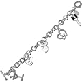 Playboy Charm Bracelet Hearts Key Martini Glass Bunny Logo Authentic Licensed Jewelry CPBB1040