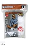 6-Pack Hanes LOWCUT - WHT W/GRY HEEL & TOE 88/6