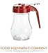 Tablecraft 406RE Dispenser 6 oz. teardrop glass red ABS top (fits rack model num