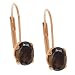 2.40 Ct Oval Brown Smoky Quartz Gold Plated 4-prong Leverback Earrings 8x6mm
