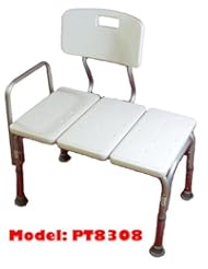 Health and Beauty: BATHTUB TRANSFER BENCH / BATH CHAIR WITH BACK, WIDE SEAT, ADJUSTABLE SEAT HEIGHT, SURE-GRIPED LEGS, LIGHTWEIGHT, DURABLE, RUST-RESISTANT SHOWER BENCH - Prestige International Trading