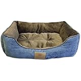 American Kennel Club Mason Cuddler Solid Pet Bed, Large, Blue