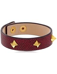 Vince Camuto Tour of Duty Items Wine Lizard Spike Bracelet, 8"