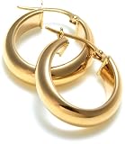 9ct Yellow Gold933150 21 oval Creole Earrings
