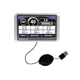 Retractable USB Cable for the Garmin Nuvi 200W with Power Hot Sync and Charge capabilities - Gomadic Brand w/ TipExchange Technology