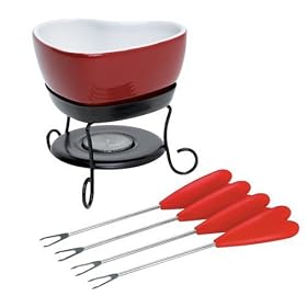 Trudeau Heart Shaped Choc. Fondue Set