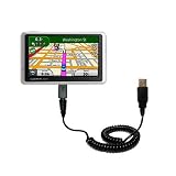 Coiled Power Hot Sync and Charge USB Data Cable w/ Tip Exchange for the Garmin Nuvi 1350T - Gomadic Brand
